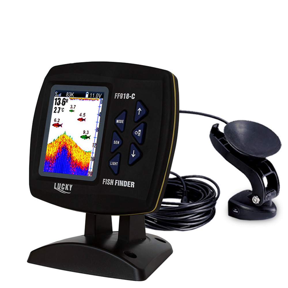 Fish Finder Gps - FF918-C100DS kolorowy ekran echosonda przewodowa podwójna